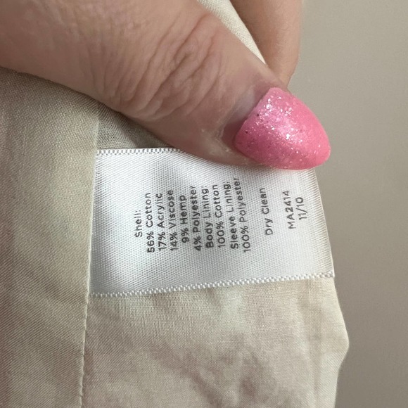 Tweed Jacket coral cream talbots office blazer size 16 - Picture 5 of 6